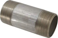 Merit Brass - Schedule 40, 2-1/2" Pipe x 6" Long, Grade 316/316L Stainless Steel Pipe Nipple - Welded & Threaded - Eagle Tool & Supply