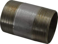 Merit Brass - Schedule 40, 3" Pipe x 5" Long, Grade 316/316L Stainless Steel Pipe Nipple - Welded & Threaded - Eagle Tool & Supply