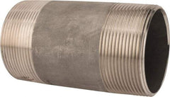 Merit Brass - Schedule 40, 3" Pipe x 6" Long, Grade 316/316L Stainless Steel Pipe Nipple - Welded & Threaded - Eagle Tool & Supply