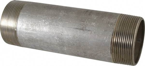 Merit Brass - Schedule 40, 3" Pipe x 10" Long, Grade 316/316L Stainless Steel Pipe Nipple - Welded & Threaded - Eagle Tool & Supply