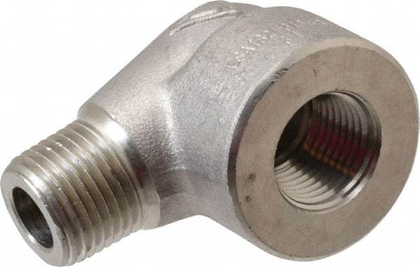 Value Collection - 1/2" Grade 316/316L Stainless Steel Pipe 90° Street Elbow - FNPT x MNPT End Connections, 3,000 psi - Eagle Tool & Supply