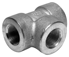Merit Brass - 1-1/4" Grade 316/316L Stainless Steel Pipe Tee - FNPT x FNPT x FNPT End Connections, 3,000 psi - Eagle Tool & Supply