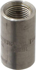 Merit Brass - 3/8 x 1/4" Grade 316/316L Stainless Steel Pipe Reducer Coupling - FNPT x FNPT End Connections, 3,000 psi - Eagle Tool & Supply