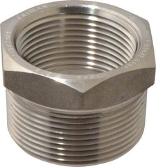 Merit Brass - 1-1/2" Grade 316/316L Stainless Steel Pipe Hex Bushing - MNPT x FNPT End Connections, 3,000 psi - Eagle Tool & Supply