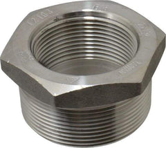 Merit Brass - 2" Grade 316/316L Stainless Steel Pipe Hex Bushing - MNPT x FNPT End Connections, 3,000 psi - Eagle Tool & Supply
