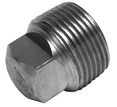 Merit Brass - 2" Grade 316/316L Stainless Steel Pipe Square Head Plug - MNPT End Connections, 3,000 psi - Eagle Tool & Supply