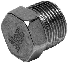 Merit Brass - 2-1/2" Grade 304 Stainless Steel Pipe Hex Head Plug - MNPT End Connections, 150 psi - Eagle Tool & Supply