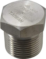 Merit Brass - 3/4" Grade 316/316L Stainless Steel Pipe Hex Head Plug - MNPT End Connections, 3,000 psi - Eagle Tool & Supply