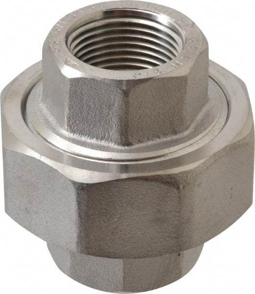 Value Collection - 3/4" Grade 316/316L Stainless Steel Pipe Union - FNPT x FNPT End Connections, 3,000 psi - Eagle Tool & Supply