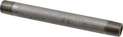 Merit Brass - Schedule 80, 3/8" Pipe x 6" Long, Grade 316/316L Stainless Steel Pipe Nipple - Seamless & Threaded - Eagle Tool & Supply