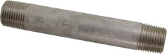 Merit Brass - Schedule 80, 1/2" Pipe x 5" Long, Grade 316/316L Stainless Steel Pipe Nipple - Seamless & Threaded - Eagle Tool & Supply