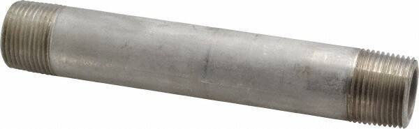 Merit Brass - Schedule 80, 3/4" Pipe x 6" Long, Grade 316/316L Stainless Steel Pipe Nipple - Seamless & Threaded - Eagle Tool & Supply