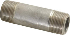 Merit Brass - Schedule 80, 1" Pipe x 4" Long, Grade 316/316L Stainless Steel Pipe Nipple - Seamless & Threaded - Eagle Tool & Supply