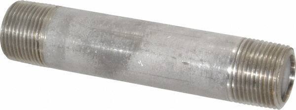 Merit Brass - Schedule 80, 1" Pipe x 6" Long, Grade 316/316L Stainless Steel Pipe Nipple - Seamless & Threaded - Eagle Tool & Supply
