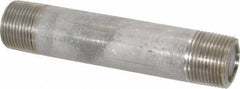 Merit Brass - Schedule 80, 1" Pipe x 6" Long, Grade 316/316L Stainless Steel Pipe Nipple - Seamless & Threaded - Eagle Tool & Supply