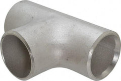 Merit Brass - 1-1/2" Grade 316L Stainless Steel Pipe Tee - Butt Weld x Butt Weld x Butt Weld End Connections - Eagle Tool & Supply