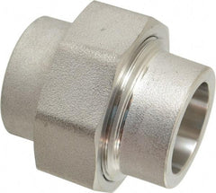 Merit Brass - 1" Grade 316 Stainless Steel Pipe Union - Socket Weld x Socket Weld End Connections, 3,000 psi - Eagle Tool & Supply
