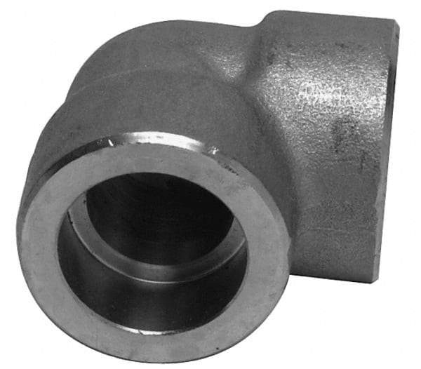 Merit Brass - 1" Grade 304 Stainless Steel Pipe 90° Elbow - Socket Weld x Socket Weld End Connections, 3,000 psi - Eagle Tool & Supply