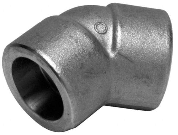 Merit Brass - 1-1/2" Grade 316 Stainless Steel Pipe 45° Elbow - Socket Weld x Socket Weld End Connections, 3,000 psi - Eagle Tool & Supply