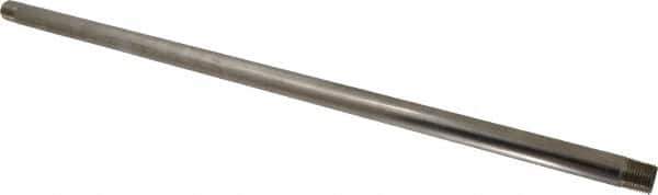 Merit Brass - Schedule 40, 1/2" Pipe x 24" Long, Grade 316/316L Stainless Steel Pipe Nipple - Welded & Threaded - Eagle Tool & Supply