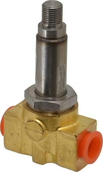Parker - 1/4" Port, Brass Solenoid Valve - Closed, PCTFE Seal - Eagle Tool & Supply