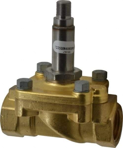 Parker - 1/2" Port, Brass Solenoid Valve - Closed, NBR Seal - Eagle Tool & Supply