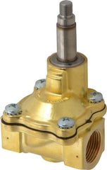 Parker - 3/4" Port, Brass Solenoid Valve - Closed, NBR Seal - Eagle Tool & Supply