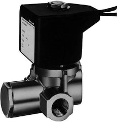 Parker - 1/4" Port, Brass Solenoid Valve - Closed, PTFE Seal - Eagle Tool & Supply