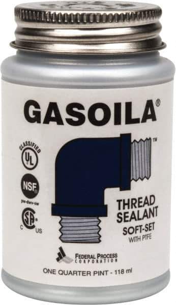 Federal Process - 1/4 Pt Brush Top Can Blue/Green Easy Seal Applicator with Gasoila Soft-Set - 600°F Max Working Temp - Eagle Tool & Supply