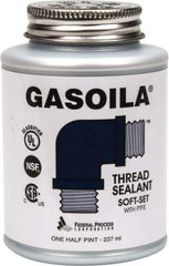 Federal Process - 1/2 Pt Brush Top Can Blue/Green Easy Seal Applicator with Gasoila Soft-Set - 600°F Max Working Temp - Eagle Tool & Supply