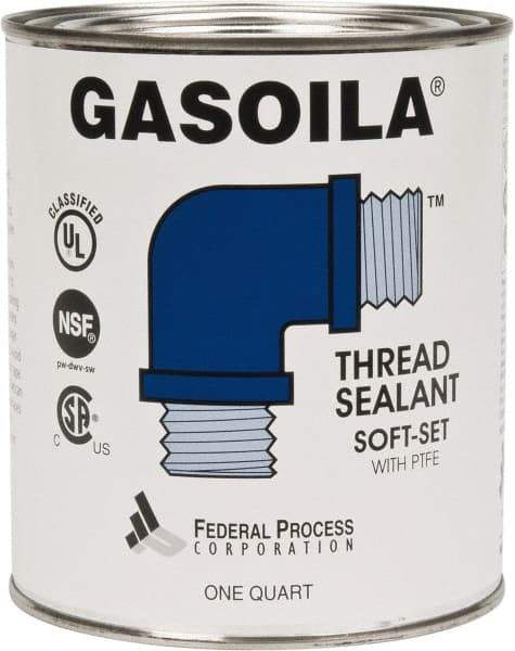 Federal Process - 1 Qt Flat Top Can Blue/Green Easy Seal Applicator with Gasoila Soft-Set - 600°F Max Working Temp - Eagle Tool & Supply