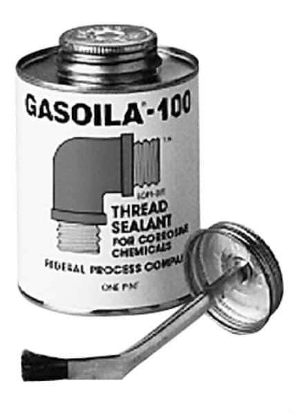 Federal Process - 1/2 Pt Brush Top Can Black Federal Gasoila-100 Thread Sealant - 450°F Max Working Temp - Eagle Tool & Supply