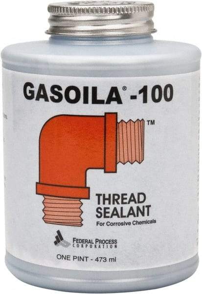 Federal Process - 1 Pt Brush Top Can Black Federal Gasoila-100 Thread Sealant - 450°F Max Working Temp - Eagle Tool & Supply