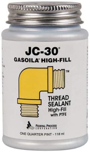 Federal Process - 1/4 Pt Brush Top Can Oyster White Federal JC-30 Thread Sealant with PTFE - 500°F Max Working Temp - Eagle Tool & Supply