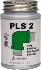 Federal Process - 1/4 Pt Brush Top Can Gray Federal PLS-2 Premium Thread & Gasket Sealant - 600°F Max Working Temp - Eagle Tool & Supply