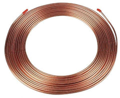 Mueller Industries - 50' Long, 3/16" OD x 0.1275" ID, Copper Seamless Tube - 0.03" Wall Thickness - Eagle Tool & Supply