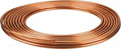 Mueller Industries - 50' Long, 1/4" OD x 0.19" ID, Copper Seamless Tube - 0.03" Wall Thickness - Eagle Tool & Supply