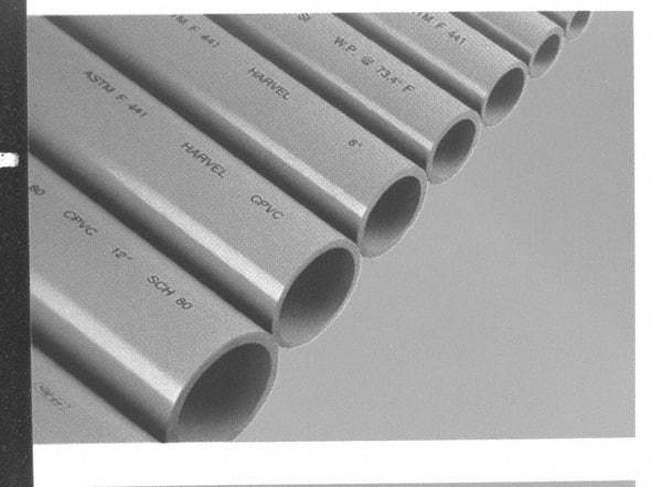 Made in USA - 6" Pipe, 60" Long CPVC Unthreaded Plastic Pipe Nipple - 280 Max psi, 5.709" ID x 6-5/8" OD, Schedule 80, Gray - Eagle Tool & Supply
