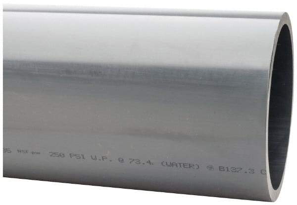 Made in USA - 8" Pipe, 60" Long PVC Unthreaded Plastic Pipe Nipple - 250 Max psi, 7.565" ID x 8-5/8" OD, Schedule 80, Gray - Eagle Tool & Supply