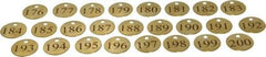 Value Collection - 1-1/4" High x 1-1/4" Long, 176 to 200, English Safety & Facility Numbered Tag - 1 Side, Brass - Eagle Tool & Supply