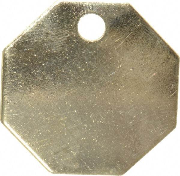 C.H. Hanson - 1-1/4 Inch Diameter, Octagonal, Brass Blank Metal Tag - Blank, 50 Pieces - Eagle Tool & Supply