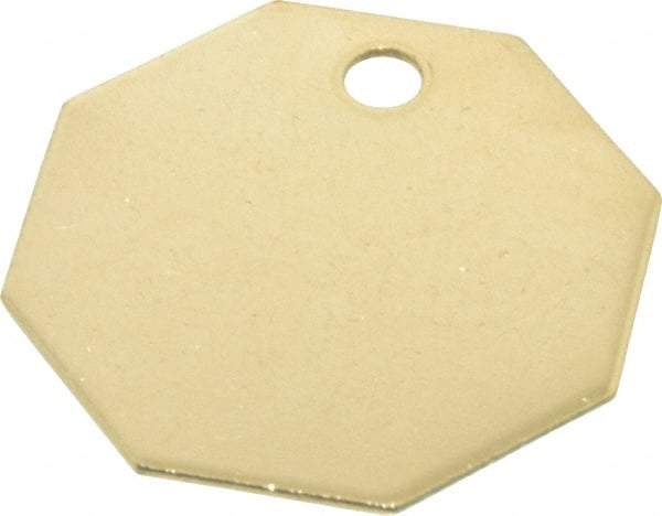 C.H. Hanson - 1-1/2 Inch Diameter, Octagonal, Brass Blank Metal Tag - Blank, 25 Pieces - Eagle Tool & Supply