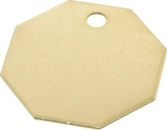 C.H. Hanson - 1-1/2 Inch Diameter, Octagonal, Brass Blank Metal Tag - Blank, 25 Pieces - Eagle Tool & Supply