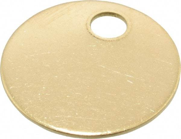 C.H. Hanson - 1 Inch Diameter, Round, Brass Blank Metal Tag - Blank, 50 Pieces - Eagle Tool & Supply