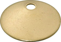 C.H. Hanson - 1-1/4 Inch Diameter, Round, Brass Blank Metal Tag - Blank, 50 Pieces - Eagle Tool & Supply
