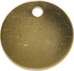 C.H. Hanson - 1-3/8 Inch Diameter, Round, Brass Blank Metal Tag - Blank, 50 Pieces - Eagle Tool & Supply