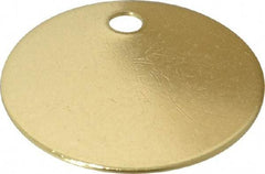 C.H. Hanson - 1-1/2 Inch Diameter, Round, Brass Blank Metal Tag - Blank, 25 Pieces - Eagle Tool & Supply