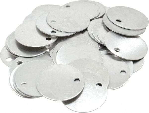 C.H. Hanson - 1-1/2 Inch Diameter, Round, Aluminum Blank Metal Tag - Blank, 50 Pieces - Eagle Tool & Supply