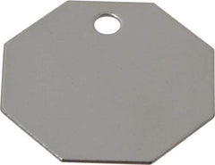 C.H. Hanson - 1-1/2 Inch Diameter, Octagonal, Stainless Steel Blank Metal Tag - Blank, 25 Pieces - Eagle Tool & Supply