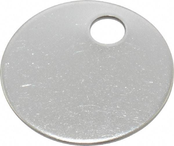 C.H. Hanson - 1 Inch Diameter, Round, Stainless Steel Blank Metal Tag - Blank, 50 Pieces - Eagle Tool & Supply